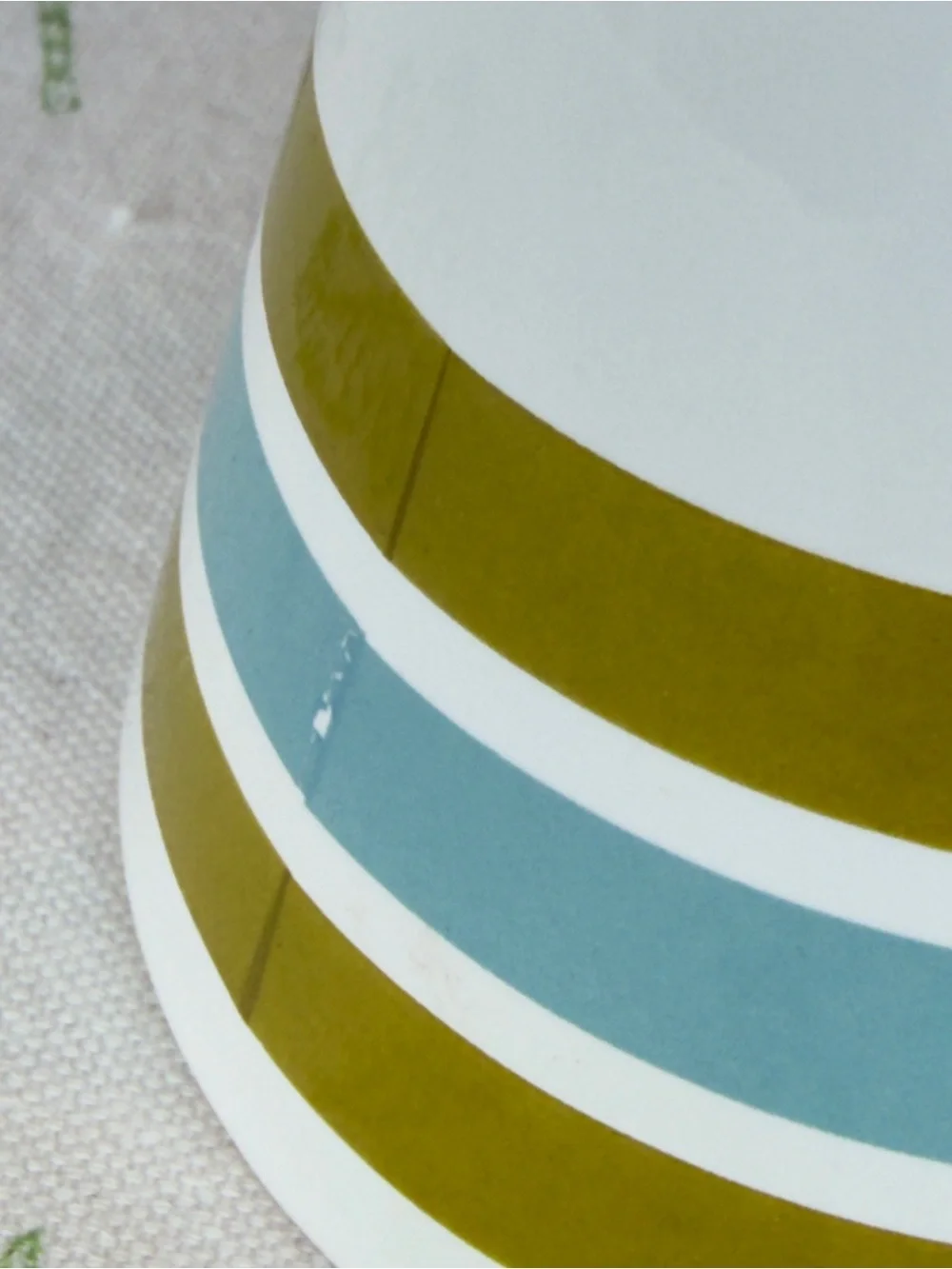 Jonathan Adler Happy Chic Ceramic Sky & Olive Striped Pillar Candle Holder